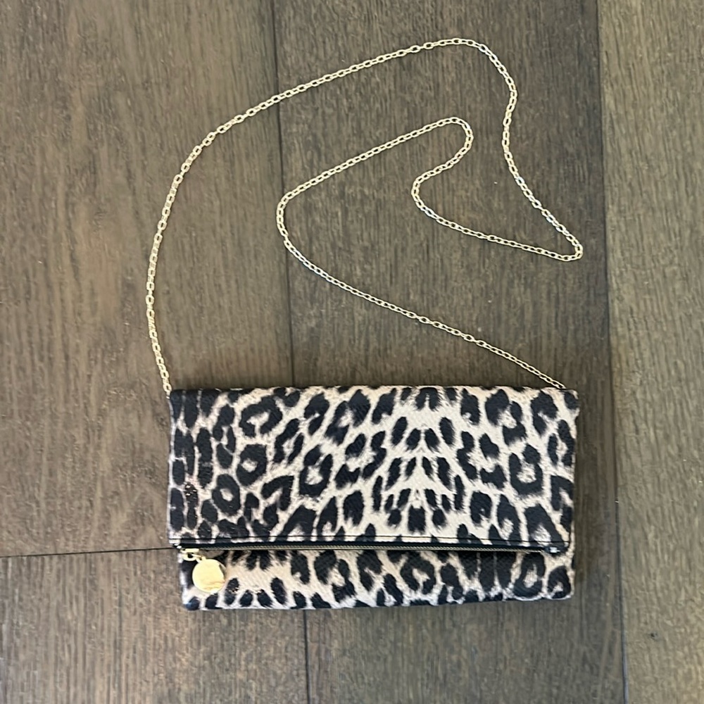 Lulu’s Wild Side Taupe Leopard Print Fold-Over Clutch